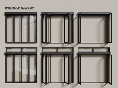 modern windows aluminum alloy windows casement windows floor-to-ceiling windows 3d model