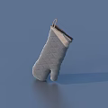 Gray Quilted Diamond Pattern Oven Mitt With Hanging Loop For Home Kitchen Use