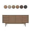 Modern Wooden Dresser Storage Furniture With Multiple Drawers Cabinet Doors And Slim Legs Design