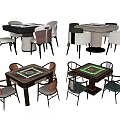 Modern Mahjong Table and Chair Mahjong Table Chess and Card Table Combination 3d model