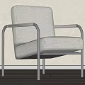 Light Colored Fabric Accent Chair With Modern Minimalist Metal Frame Design