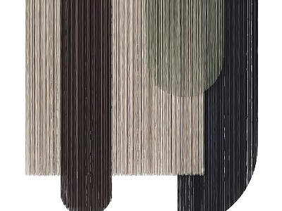 Modern Curtains in Beige Brown Green Black Textured Fabric Design 3d model
