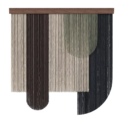 Modern Curtains in Beige Brown Green Black Textured Fabric Design 3d model