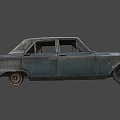 Rusty 1960 s sedan 3d model