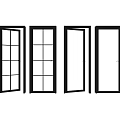 Modern Hinged Doors With Metal Frames Glass Panels Open And Closed Designs