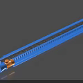 Industrial Conveyor Equipment With Long Blue Trough And Motor Component For Material Handling