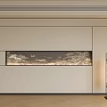 Modern Elegant Sofa Background Wall Interior With Landscape Painting And Wall Lamp 3d model