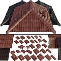 Modern Eaves Eaves Roof Tiles Building Components 3d model