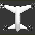 White Sleek Drone With Four Rotors And Modern Minimalist Design Structure