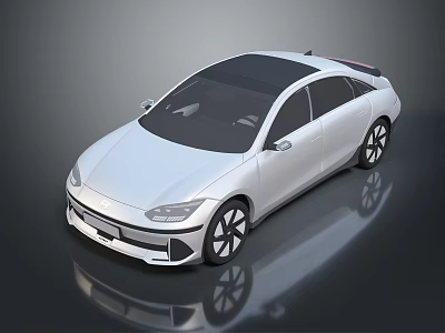 White Modern Sedan Car With Sleek Design Black Roof Black Wheels And Reflective Finish 3d model