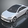 White Modern Sedan Car With Sleek Design Black Roof Black Wheels And Reflective Finish