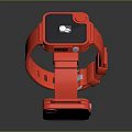 Red Smartwatch Modern Design With Square Dial Digital Display And Silicone Strap