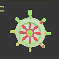Silver Ship Wheel Pendant Shiny Fashion Accessory For Clothing Outfits