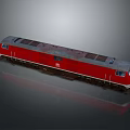 Vintage Red Train With Gray Roof Windows And Reflection In Gray Background