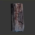 Colorful Stump Shaped Decorative Art Piece With Purple Red Blue Texture