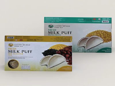 Tasty Milk Puff Pastry With Whole Milk Red Bean And Yellow Bean Fillings 3d model