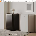 Modern Black and White Refrigerators with Stylish Design in Minimalist Interior