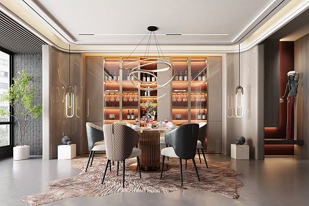 Light Luxury Restaurant 3d model