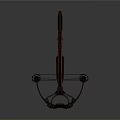 Detailed Vintage Wooden Crossbow With Mechanical Design And Metal Components