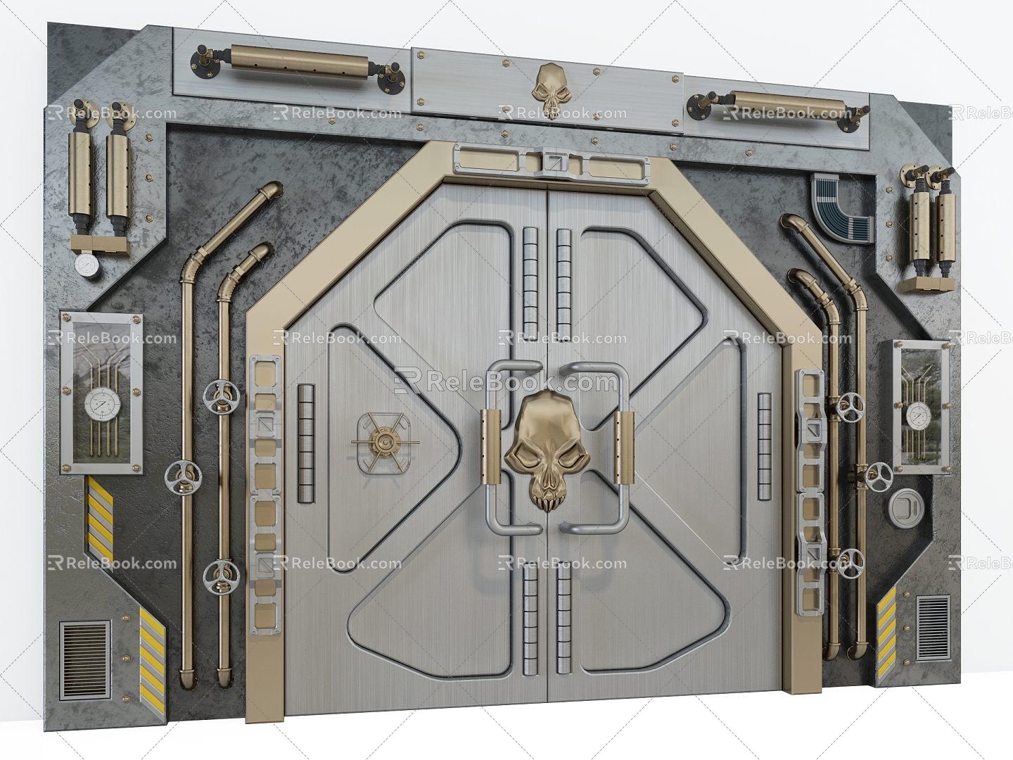 INDUSTRIAL LOFT GATES SCI-FI BAR GATES 3d model