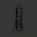 Industrial Metallic Vertical Device With Tripod Stand And Side Control Panel Details