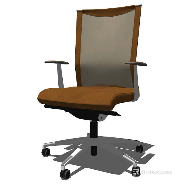 Ergonomic Office Chair With Mesh Back Adjustable Armrests And Swivel Base 3d model 