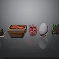 Stylish Decorative Furniture Chair Featuring Green Ornaments And Unique Decor Objects