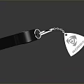 Red Black Whistle with Silver Triangular Pendant for Daily Essentials 3d model
