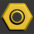 Yellow Mechanical Components Stacked With Hexagonal Nut Seal Ring And Fitting
