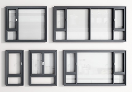 Windows casement windows floor-to-ceiling windows balcony windows aluminum alloy windows and doors and windows 3d model