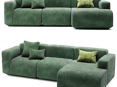 Modern Multi-Person Sofa Two-Person Sofa Casual Sofa Living Room Sofa Leather Sofa Corner Sofa 3d model