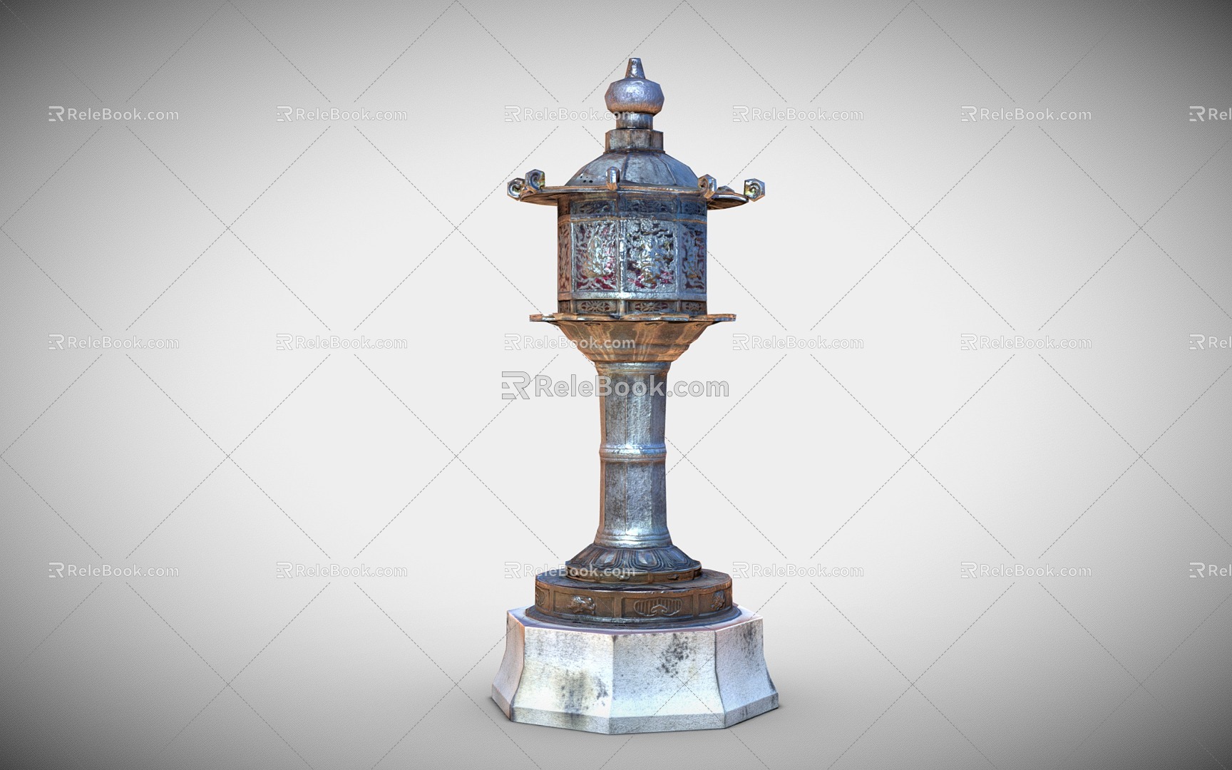 Chinese bronze lantern outdoor lamp 3d model