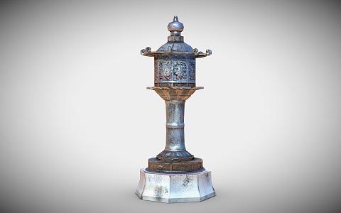 Chinese bronze lantern outdoor lamp 3d model