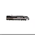 Modern Intercity Electric Train With White Yellow Body Red Black Stripes And 91032 Number