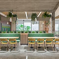 Railway element restaurant canteen stall dining table and chair card holder modeling ceiling theme wall image wall modeling wall 3d model