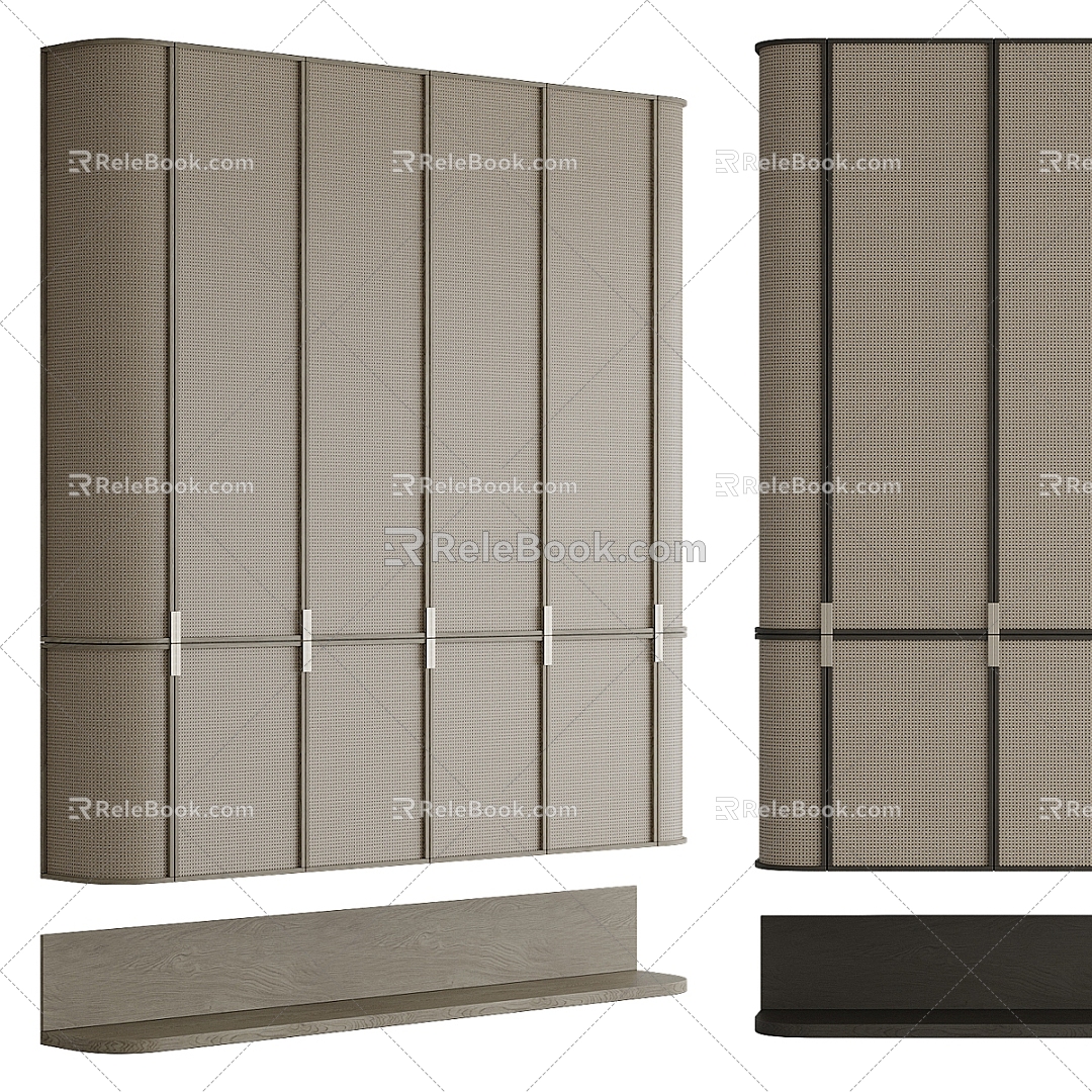 Silent Wardrobe Rattan Wardrobe Bedroom Wardrobe 3d model