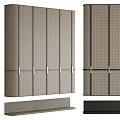 Minimalist Modern Wardrobe Design With Textured Sliding Doors And Metal Accents