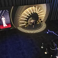 Modern Photo Spot Featuring LED Screen Curved Lighting Design And Robot Arm