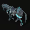 Fantasy Skeleton Horse With Glowing Blue Accents And Detailed Armor