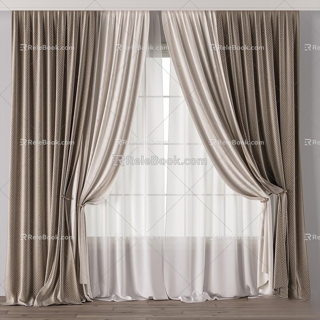 Vintage Curtain Curtain 3d model