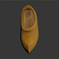 Traditional Yellow Wooden Clog As Practical Daily Living Footwear With Classic Style