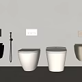 Toilets Featuring Wall Hung Floor Standing Smart Black White Beige On Light Colored Wall