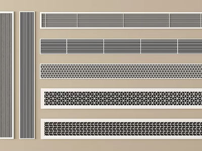 Different Styles of Decorative Air Conditioner Vents with Modern Grille Patterns 3d model