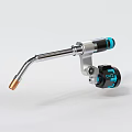Industrial OXY Welding Torch with Silver Metal Rod Blue Black Components and Copper Nozzle