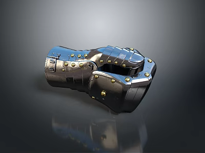 Stylish Metal Daily Household Organizer With Blue Black Finish And Gold Rivet Accents 3d model