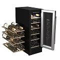 Modern Stainless Steel Wine Cooler With Glass Door And Wine Bottle Storage