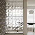 Modern Glass Room Dividers With Decorative Diamond Circular Square Patterns And Louvre Designs For Interior