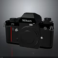 Black Nikon F3 Electronic Camera With Classic Design Mechanical Controls And Red Accent