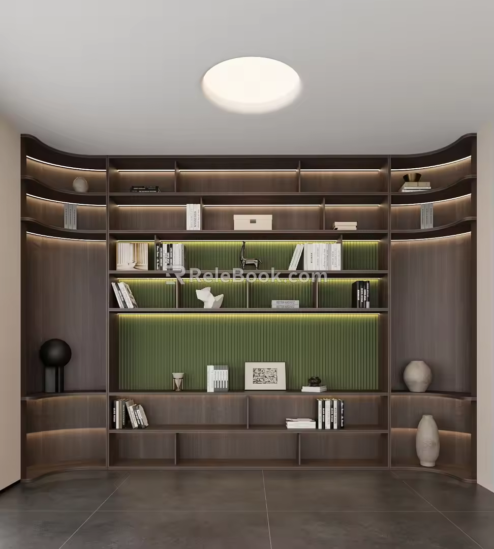 Modern Bookcase Study Bookcase Office Bookcase Living Room Bookcase Full Wall Bookcase Open Bookcase 3d model