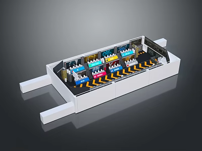 Data Center Server Rack With Multiple Modular Computer Units And Efficient Cooling System 3d model